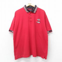 【50%OFF】XL★古着 半袖 ポロ シャツ メンズ NASCAR コカコーラ 鹿の子 大きいサイズ コットン 赤他 レッド 25jul11 中古 トップス