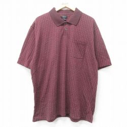 XL★古着 バンヒューセン 半袖 ポロ シャツ メンズ 大きいサイズ エンジ 25jul11 中古 トップス