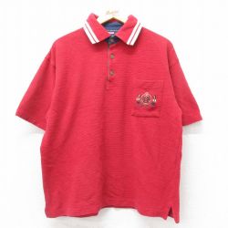 【50%OFF】XL★古着 半袖 ポロ シャツ メンズ 00年代 00s イカリ コットン エンジ他 25jul14 中古 トップス
