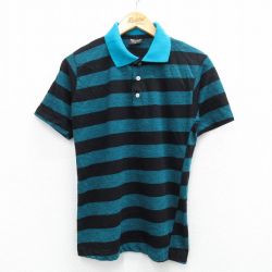 90s 半袖ポロシャツ ブラックボーダー S | 古着