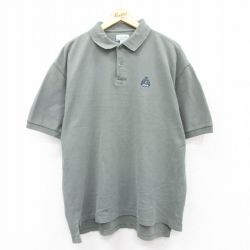 XL★古着 IZOD 半袖 ポロ シャツ メンズ 90年代 90s ワンポイントロゴ 鹿の子 大きいサイズ コットン 緑系 グリーン 25jul15 中古 トップス