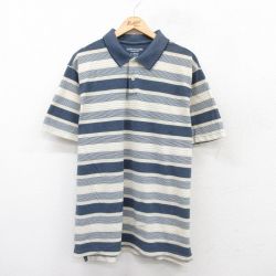 XL★古着 FADED GLORY 半袖 ポロ シャツ メンズ 鹿の子 大きいサイズ コットン 紺他 ネイビー 25jul15 中古 トップス