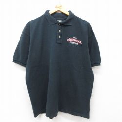 XL★古着 半袖 ポロ シャツ メンズ 90年代 90s MICHELOB 鹿の子 大きいサイズ コットン 黒 ブラック 25jul24 中古 トップス