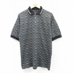 L★古着 グレッグノーマン 半袖 ポロ シャツ メンズ コットン 濃グレー他 25jul22 中古 トップス