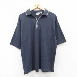 XL★古着 ビューグルボーイ 半袖 ポロ シャツ メンズ 紺 ネイビー 25jul22 中古 トップス