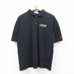 XL★古着 半袖 ポロ シャツ メンズ スズキ SUZUKI RM 鹿の子 黒 ブラック 25jul22 中古 トップス