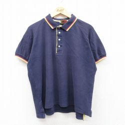 XL★古着 ボストントレーダース 半袖 ポロ シャツ メンズ 鹿の子 ラグラン コットン 紺他 ネイビー 【spe】 25jul22 中古 トップス