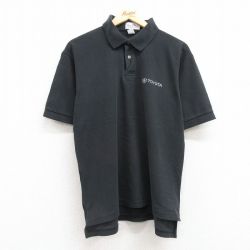 XL★古着 半袖 ポロ シャツ メンズ 00年代 00s トヨタ 鹿の子 コットン 黒 ブラック 25jul22 中古 トップス