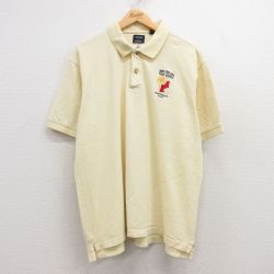 XL★古着 IZOD 半袖 ポロ シャツ メンズ ニューイングランド 鹿の子 大きいサイズ コットン 黄 イエロー 25jul22 中古 トップス