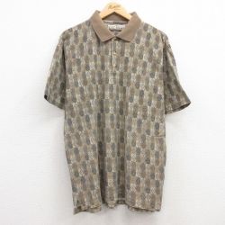 【50%OFF】XL★古着 半袖 ポロ シャツ メンズ 00年代 00s コットン ベージュ カーキ 25jul22 中古 トップス