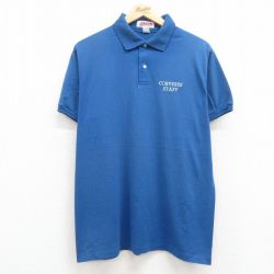 L★古着 ジャージーズ 半袖 ポロ シャツ メンズ 90年代 90s コンバース スタッフ USA製 青 ブルー 25jul22 中古 トップス
