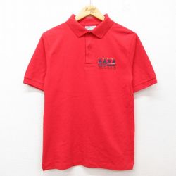 S★古着 ヘインズ Hanes 半袖 ポロ シャツ メンズ 90年代 90s ヨット ジキルアイランド コットン USA製 赤 レッド 25jul23 中古 トップス