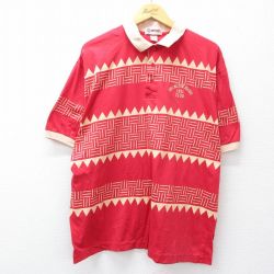 【50%OFF】XL★古着 半袖 ポロ シャツ メンズ 00年代 大きいサイズ コットン 赤 レッド 25jul26 中古 トップス