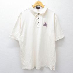 【50%OFF】XL★古着 半袖 ポロ シャツ メンズ 00年代 00s ピッツバーグ 鹿の子 大きいサイズ コットン 生成り 25jul26 中古 トップス