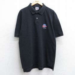 XL★古着 半袖 ポロ シャツ メンズ 00年代 00s プラネットハリウッド カンクン 鹿の子 コットン 黒 ブラック 25jul31 中古 トップス