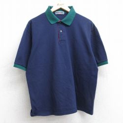 XL★古着 ジャージーズ 半袖 ポロ シャツ メンズ 90年代 90s 鹿の子 紺 ネイビー 25jul31 中古 トップス