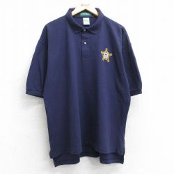 【20%OFF】XL★古着 半袖 ポロ シャツ メンズ 00年代 00s ユナイテッドステイツ 鹿の子 大きいサイズ コットン 紺 ネイビー 25jul31 中古 トップス