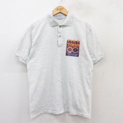 【50%OFF】00s 半袖ポロシャツ FIRE グレー M | 古着