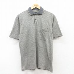M★古着 バンヒューセン 半袖 ポロ シャツ メンズ グレー他 チェック 25aug01 中古 トップス