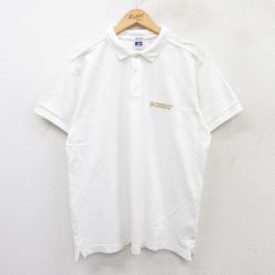 【50%OFF】XL★古着 ラッセル 半袖 ポロ シャツ メンズ 00年代 00s SCENIC 鹿の子 白 ホワイト 25aug01 中古 トップス