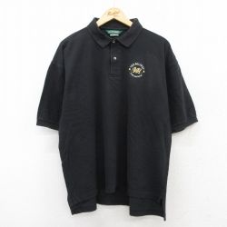 【50%OFF】XL★古着 半袖 ポロ シャツ メンズ 00年代 00s THE BELFREY 鹿の子 大きいサイズ コットン 黒 ブラック 25aug23 中古 トップス