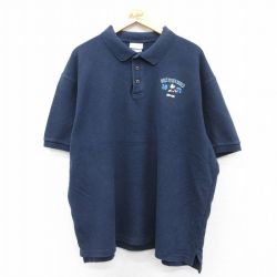 【50%OFF】XL★古着 半袖 ポロ シャツ メンズ 00年代 00s ディズニー DISNEY ミッキー MICKEY MOUSE 大きいサイズ コットン 紺 ネイビー 25aug23 中古 トップス