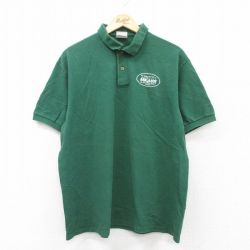 【50%OFF】XL★古着 ヘインズ Hanes 半袖 ポロ シャツ メンズ 00年代 00s BEARS 鹿の子 大きいサイズ コットン 緑 グリーン 25aug23 中古 トップス