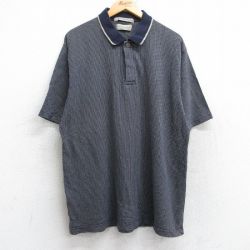 XL★古着 HAGGAR 半袖 ポロ シャツ メンズ 00年代 00s 総柄 コットン 紺他 ネイビー 25aug23 中古 トップス