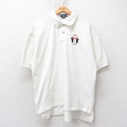 【50%OFF】XL★古着 半袖 ポロ シャツ メンズ 90年代 90s Mark 鹿の子 大きいサイズ コットン 白 ホワイト 25aug27 中古 トップス