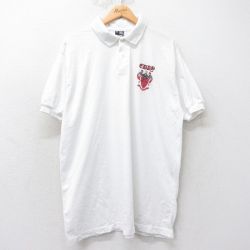 XL★古着 フルーツオブザルーム 半袖 ポロ シャツ メンズ 90年代 90s EDDY 大きいサイズ 白 ホワイト 25aug27 中古 トップス