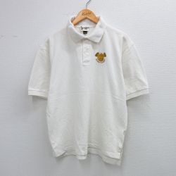 【20%OFF】XL★古着 半袖 ポロ シャツ メンズ 90年代 90s ディズニー DISNEY ミッキー MICKEY MOUSE 鹿の子 コットン USA製 白 ホワイト 25sep03 中古 トップス