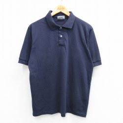 L★古着 ヘインズ Hanes 半袖 ポロ シャツ メンズ 90年代 90s USA製 紺 ネイビー 25sep03 中古 トップス