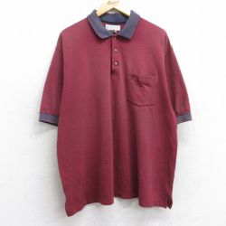 【50%OFF】グランドスラム 90s 半袖ポロシャツ ワンポイントロゴ レッド XL | 古着
