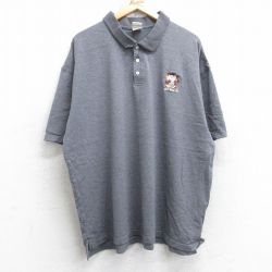 【50%OFF】00s 半袖ポロシャツ タズプリント グレー XL | 古着