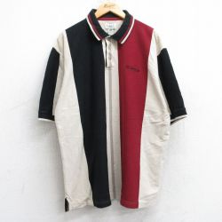 XL★古着 半袖 ポロ シャツ メンズ 90年代 90s CMS ENERGY 大きいサイズ コットン USA製 ベージュ他 カーキ 25sep06 中古 トップス