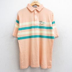 XL★古着 半袖 ポロ シャツ メンズ 90年代 90s BCオープン 薄オレンジ他 25sep06 中古 トップス