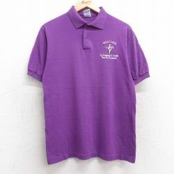 【50%OFF】ムスタング 90s 半袖ポロシャツ 馬 パープル M | 古着