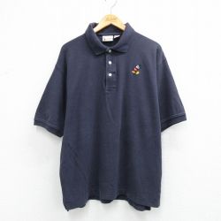 XL★古着 半袖 ポロ シャツ メンズ 00年代 00s ディズニー ミッキー 大きいサイズ コットン 濃グレー 26mar28