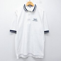 L★古着 キングルイ 半袖 ポロ シャツ メンズ 90年代 90s nysut コットン USA製 白 26apr28