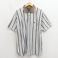 ポロシャツ ストライプ ホワイト L | 古着
