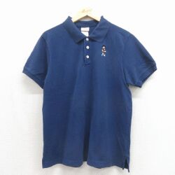 ディズニー 00s 半袖ポロシャツ ミッキー ネイビー XL | 古着