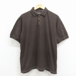 TRADER BAY 00s 半袖ポロシャツ 鹿の子 ブラウン XL | 古着