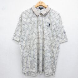 XL★古着 半袖 ポロ シャツ メンズ 90年代 90s ゴルフ 大きいサイズ コットン USA製 ベージュ 26may23