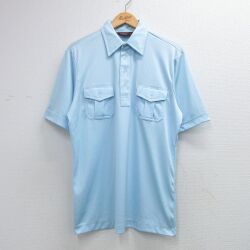 XL★古着 半袖 ポロ シャツ メンズ 80年代 80s ライトブルー 26may26