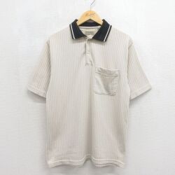 セントジョンズベイ 00s 半袖ポロシャツ ストライプ ベージュ L | 古着