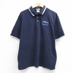 ディズニー 00s 半袖ポロシャツ 鹿の子 ネイビー XL | 古着