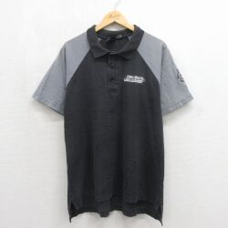 ハーレーダビッドソン 90s 半袖ポロシャツ ツートンカラー ブラック メンズXL相当 | 古着