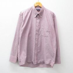 【50%OFF】XL★古着 マンハッタン 長袖 シャツ メンズ 00年代 00s 大きいサイズ ボタンダウン 薄紫 パープル 24jan10 中古 トップス