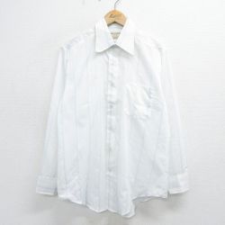 L★古着 バンヒューセン 長袖 シャツ メンズ 80年代 80s 白 ホワイト ストライプ 24jan27 中古 トップス