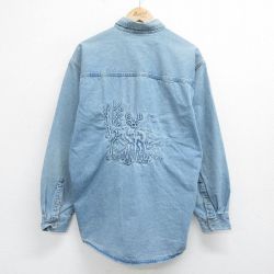 90s 長袖シャツ シカ ネイビー XL | 古着